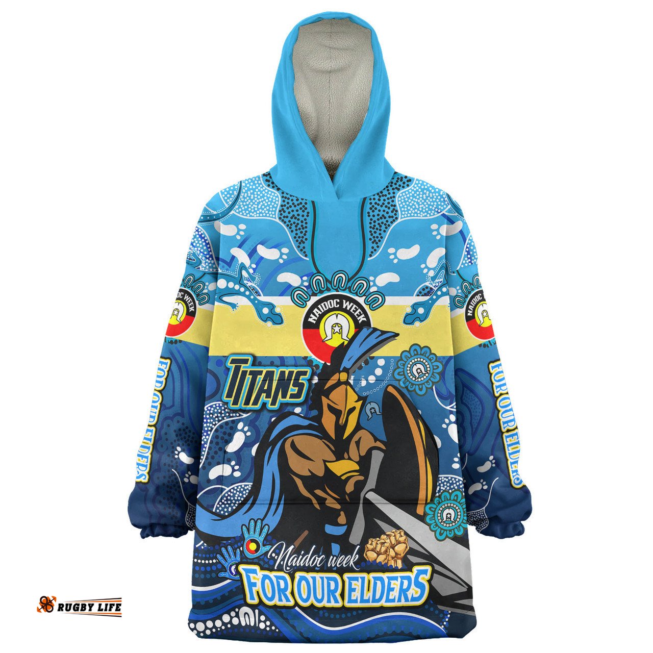 Gold Coast Titans Naidoc Week Custom Snug Hoodie - For Our Elders Home Jersey Oodie