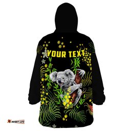 custom personalised golden wattle koala australia acacia pycnantha version simple wearable blanket hoodie