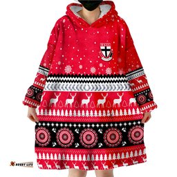 custom personalised saints christmas indigenous st kilda football wearable blanket hoodie