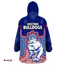 bulldogs football wearable blanket hoodie western doggies aboriginal art
