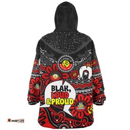 Australia Snug Hoodie Naidoc Week Torres Strait Symbol With Aboriginal Pattern Inspired Black