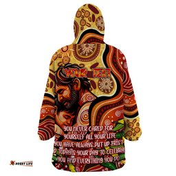 custom fathers day australia wearable blanket hoodie best dad ever aboriginal art dt02