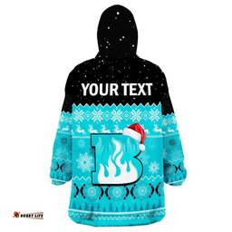 custom personalised brisbane heat cricket wearable blanket hoodie aboriginal merry christmas