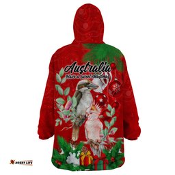 kookaburra lover wearable blanket hoodie australia koalaty merry christmas aboriginal