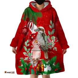 kookaburra lover wearable blanket hoodie australia koalaty merry christmas aboriginal