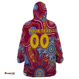 personalised crows naidoc week 2024 wearable blanket hoodie aussie aboriginal art dt02
