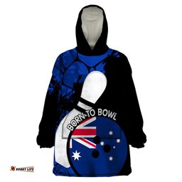 personalised australia bowling born to bowl wearable blanket hoodie grunge style