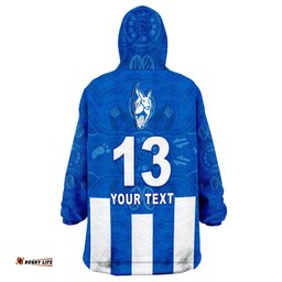 custom text and number kangaroos laramba roos football club wearable blanket hoodie
