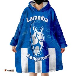 custom text and number kangaroos laramba roos football club wearable blanket hoodie
