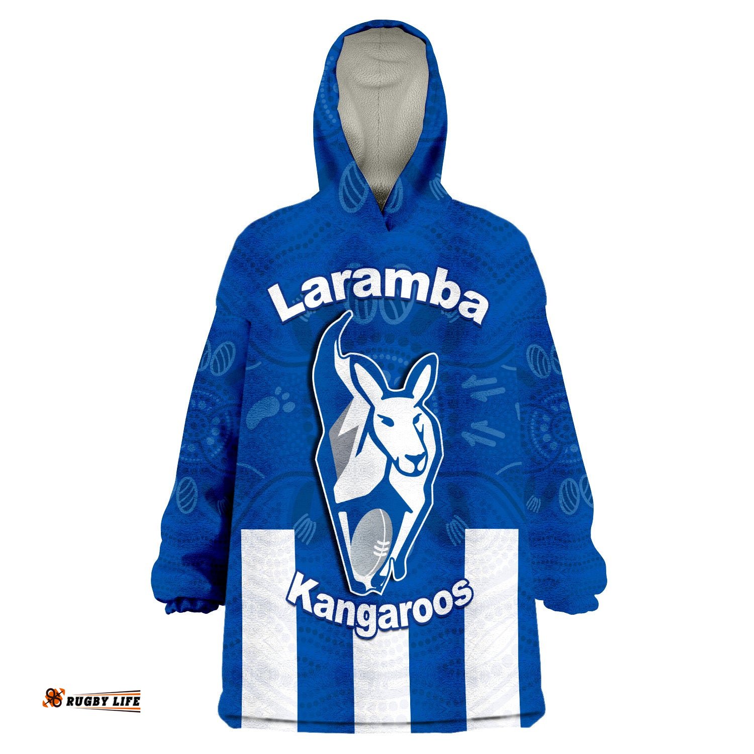 custom text and number kangaroos laramba roos football club wearable blanket hoodie