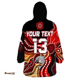 custom text and number dolphins rugby aboriginal new history starts now wearable blanket hoodie