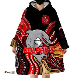 custom personalised dolphins rugby aboriginal new history starts now wearable blanket hoodie