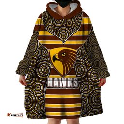 afl hawks wearable blanket hoodie mix dot aboriginal