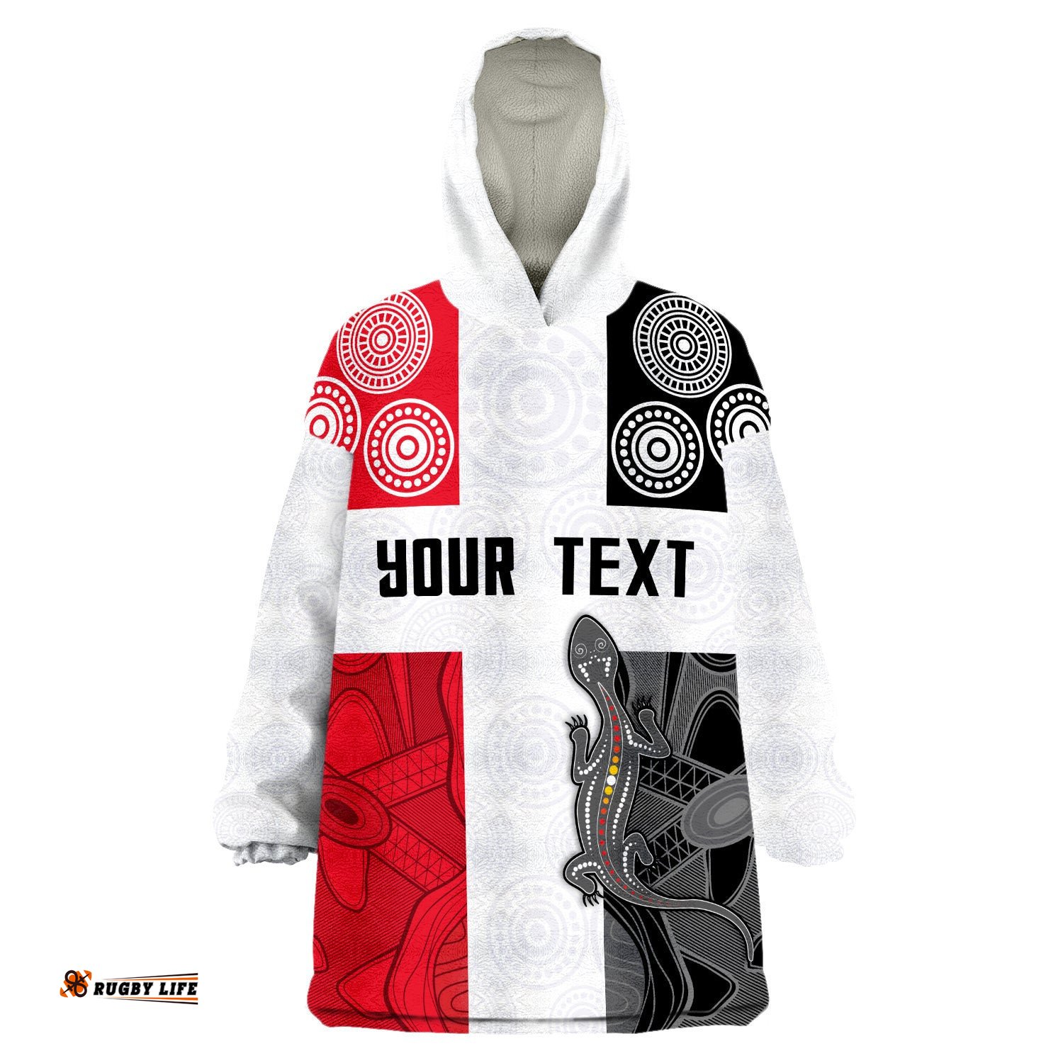 custom personalised saints football st kilda indigenous wearable blanket hoodie