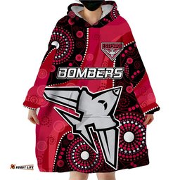 essendon football aboriginal bombers wearable blanket hoodie