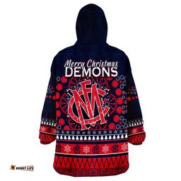 demons merry christmas melbourne football indigenous wearable blanket hoodie