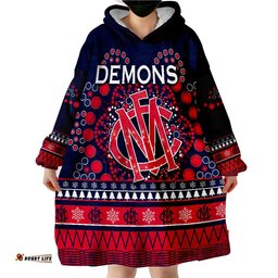 demons merry christmas melbourne football indigenous wearable blanket hoodie