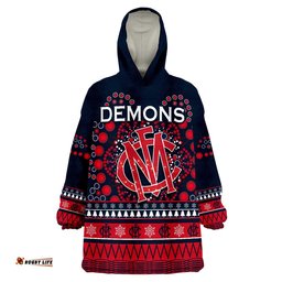 demons merry christmas melbourne football indigenous wearable blanket hoodie