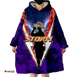 storm rugby wearable blanket hoodie anzac day