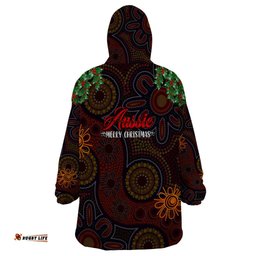 aboriginal christmas wearable blanket hoodie aussie koala christmas tree with aboriginal inspired dt02