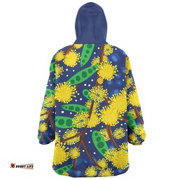 Australia Aboriginal Snug Hoodie - Australian Yellow Wattle Flower Artwork Snug Hoodie