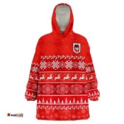 dragons rugby wearable blanket hoodie indigenous st george illawarra merry christmas