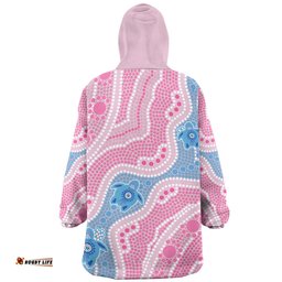 Australia Turtles Aboriginal Custom Snug Hoodie - Dreamtime River And Turtles Dot Art Painting Pink Snug Hoodie