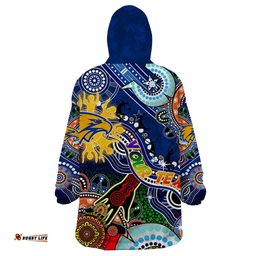 custom naidoc week 2024 west coast eagles wearable blanket hoodie australia aboriginal dot painting dt02