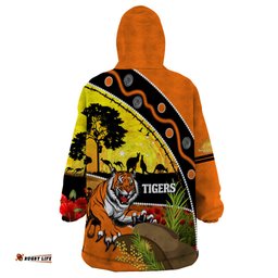 tigers rugby anzac day wearable blanket hoodie wests mascot rosemary starry night