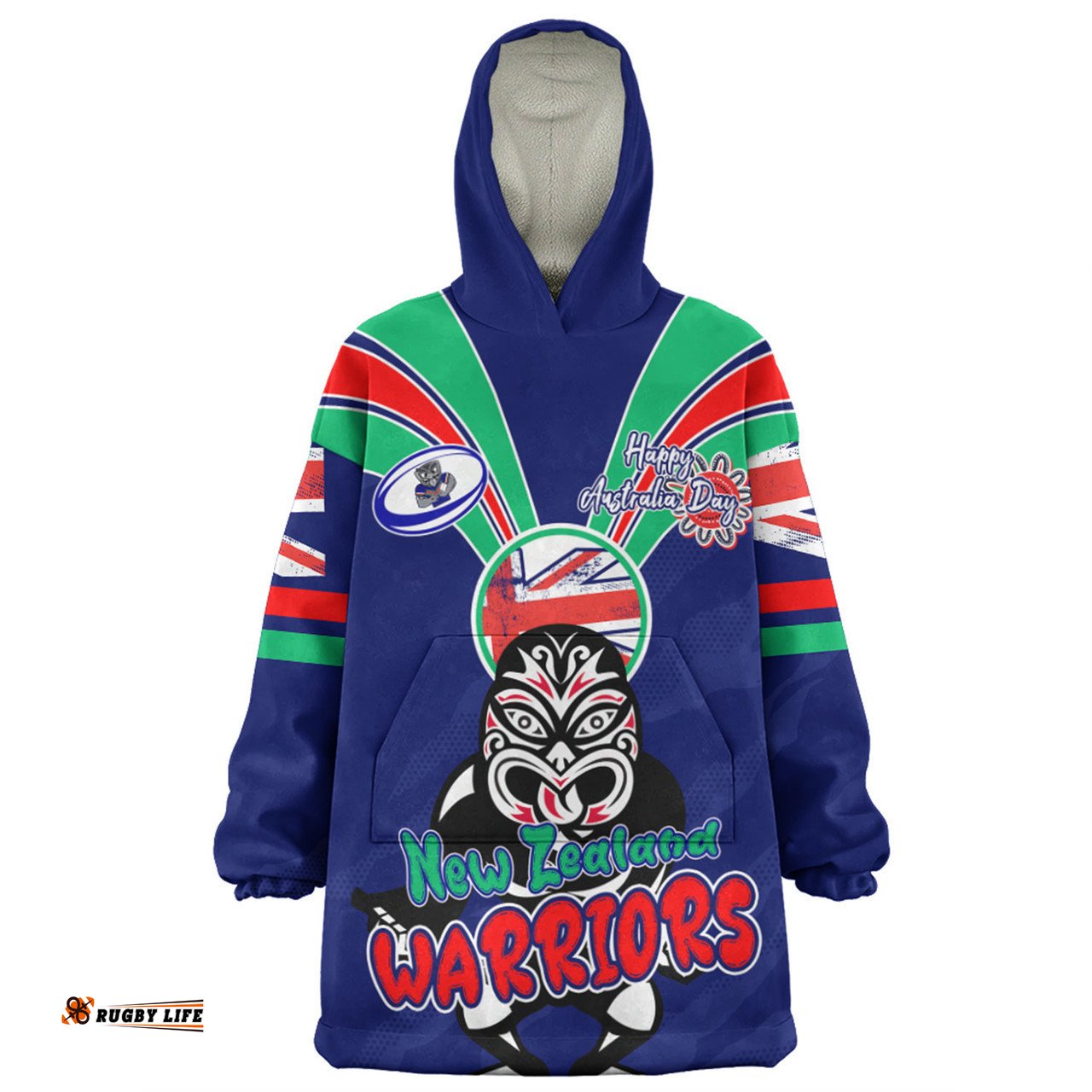 New Zealand Warriors Snug Hoodie - Happy Australia Day We Are One And Free