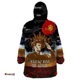australia anzac day wearable blanket hoodie lest we forget australian army corps