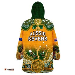 australia rugby wearable blanket hoodie aussie sevens original indigenous
