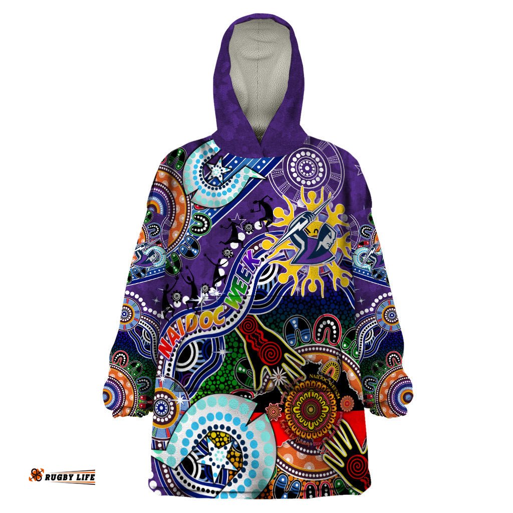 personalised storm naidoc week 2024 wearable blanket hoodie australia aboriginal dot painting dt02