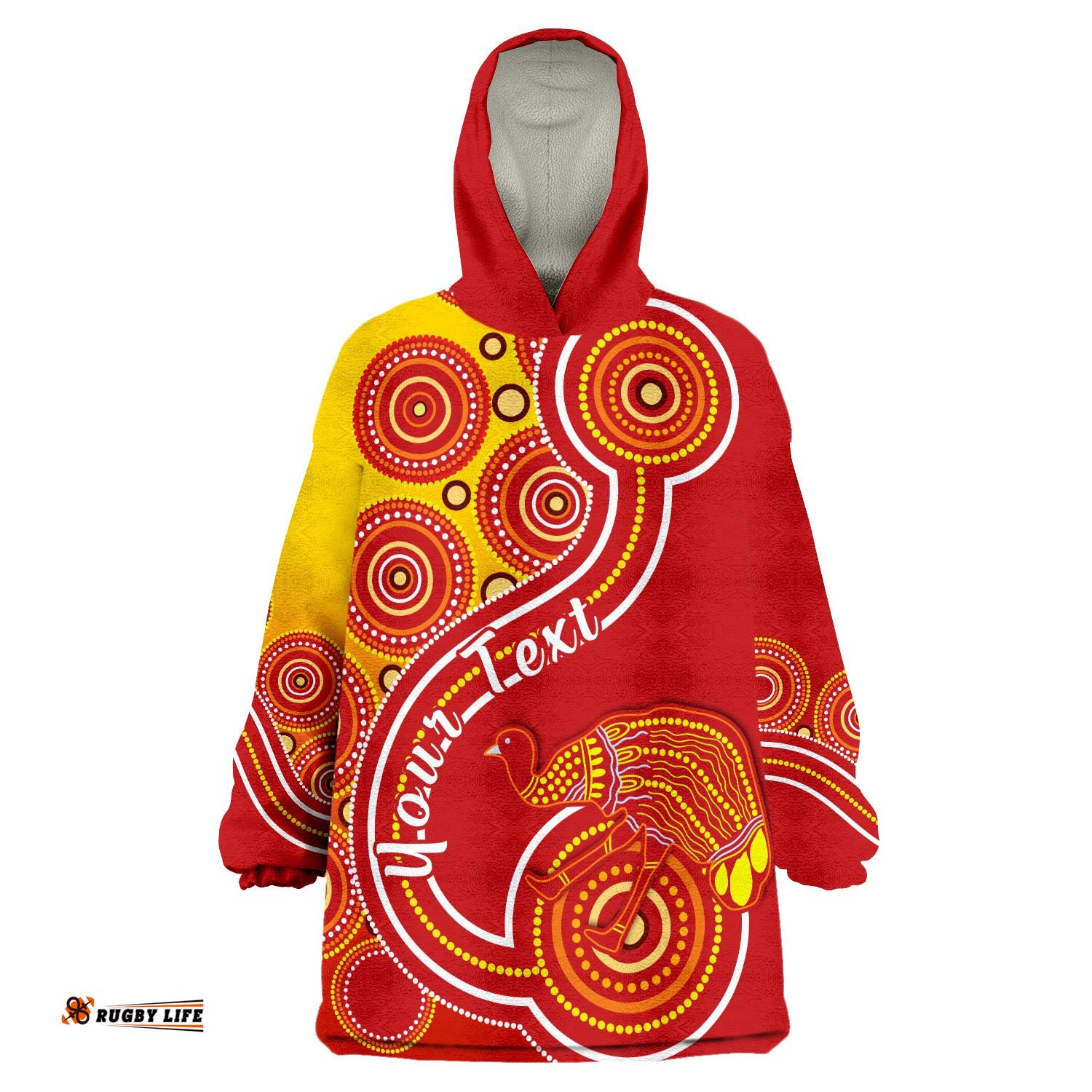custom personalised king islands emu aboriginal tasmania australia wearable blanket hoodie