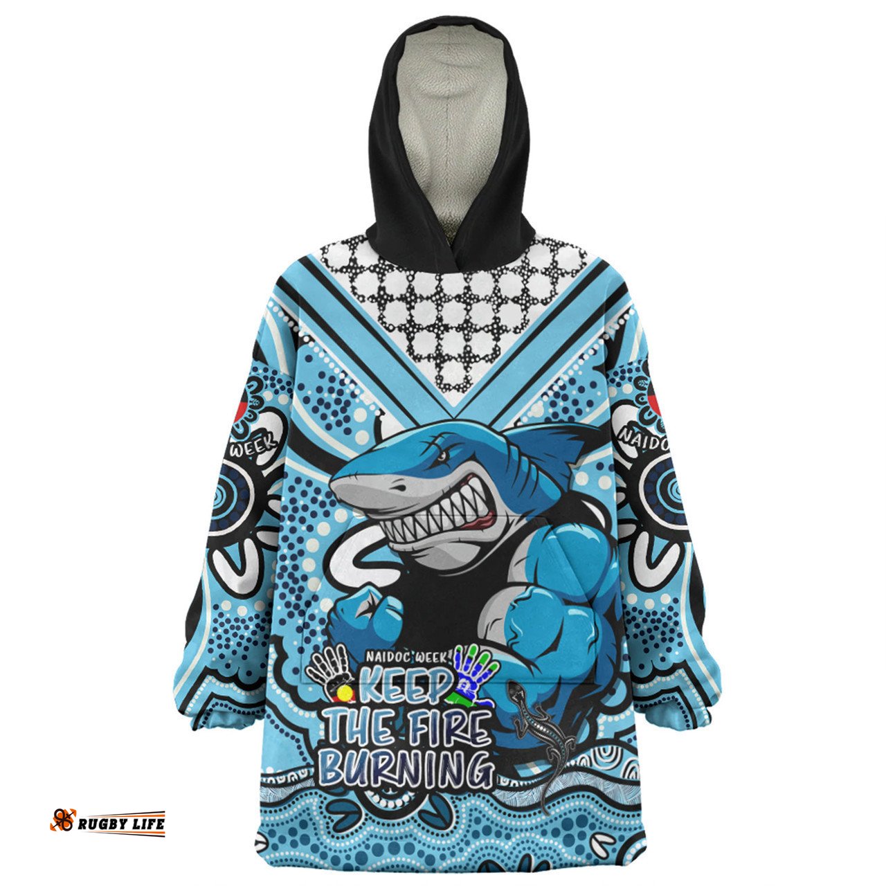 Cronulla-Sutherland Sharks Snug Hoodie Aboriginal Inspired Naidoc Week Custom For Die Hard Fan Supporters