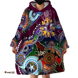 personalised eagles naidoc week 2024 wearable blanket hoodie australia aboriginal dot painting dt02