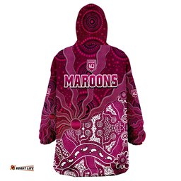maroons rugby fascinated aboriginal queenslanders wearable blanket hoodie