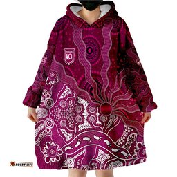 maroons rugby fascinated aboriginal queenslanders wearable blanket hoodie