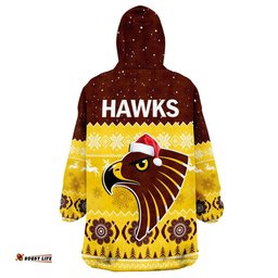 hawthorn football wearable blanket hoodie hawks indigenous merry christmas
