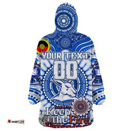 custom north melbourne kangaroos naidoc week 2024 wearable blanket hoodie mascot football dt02