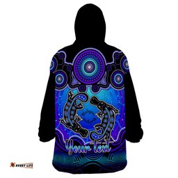 personalised australia pisces platypus zodiac wearable blanket hoodie auz astrology aboriginal blue
