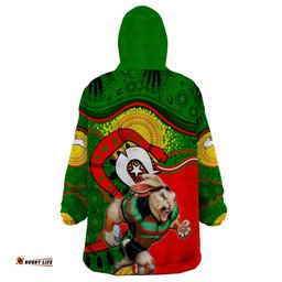 rabbitohs mascot nrl wearable blanket hoodie naidoc