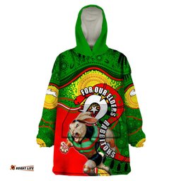 rabbitohs mascot nrl wearable blanket hoodie naidoc