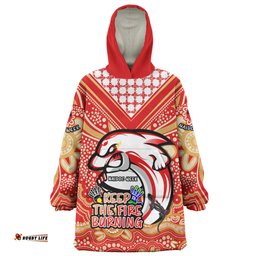 Redcliffe Dolphins Snug Hoodie Aboriginal Inspired Naidoc Week Custom For Die Hard Fan Supporters