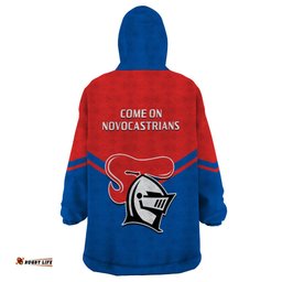 newcastle knights rugby wearable blanket hoodie novocastrians sporty style
