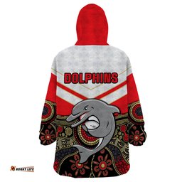 dolphins rugby wearable blanket hoodie indigenous dynamic version
