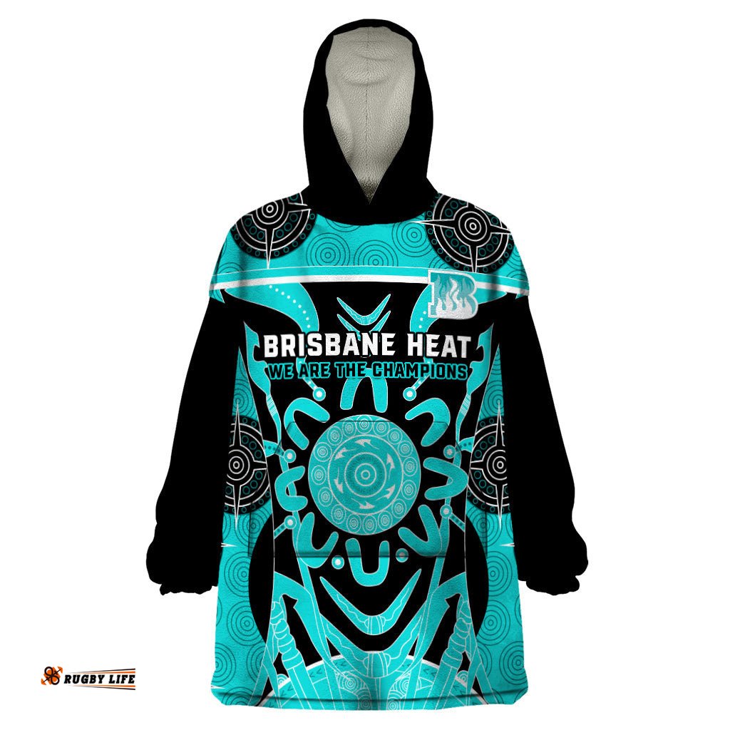 custom brisbane heat wearable blanket hoodie we are the champions aboriginal art