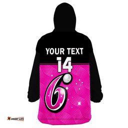 custom text and number sydney sixers wearable blanket hoodie est 2011 simple style