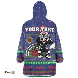 New Zealand Warriors Christmas Custom Snug Hoodie - Ugly Xmas And Aboriginal Patterns For Die Hard Fan Snug Hoodie