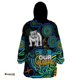 bulldogs rugby aboriginal art wearable blanket hoodie naidoc indigenous tribal